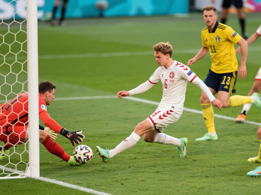 达姆斯高在门前选择横传而非直接射门，体现